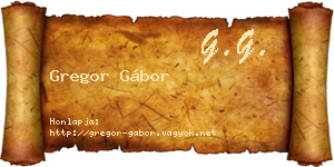 Gregor Gábor névjegykártya